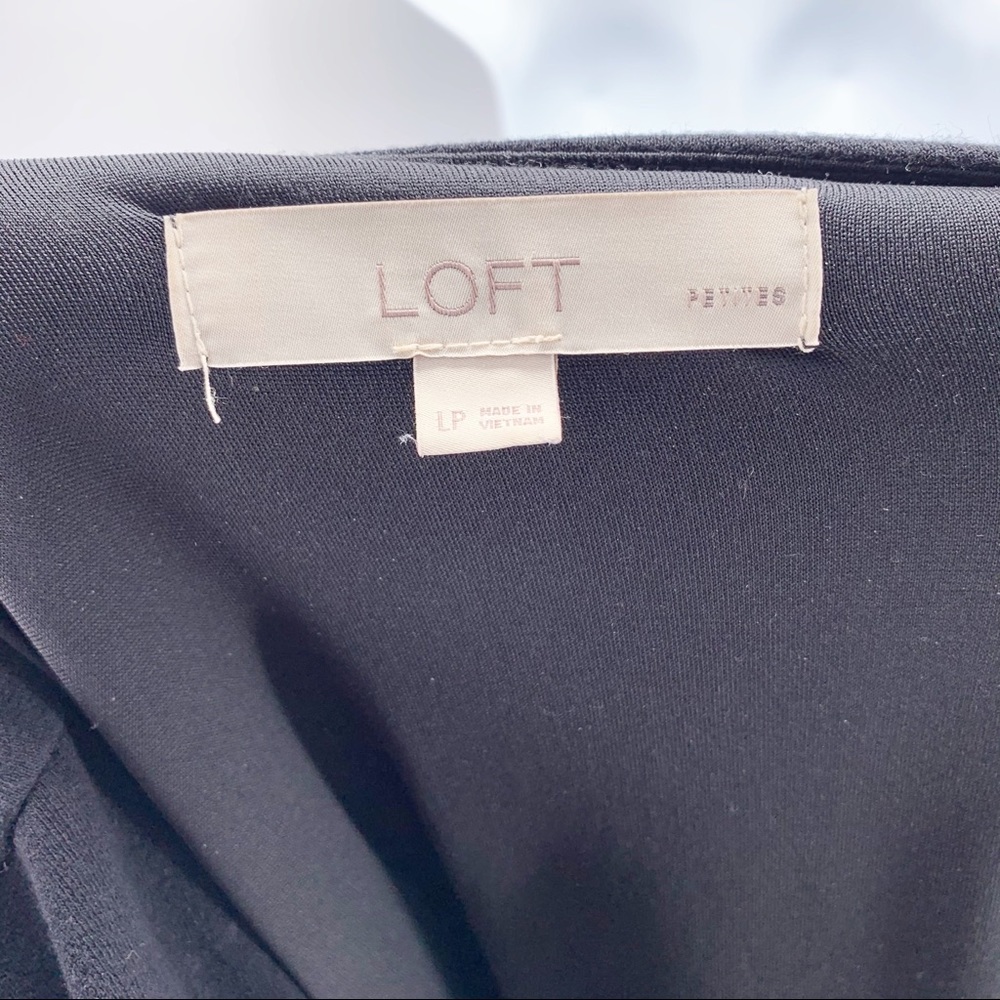 LOFT Black Long Sleeve Wrap Dress Size LP - Picture 7 of 7